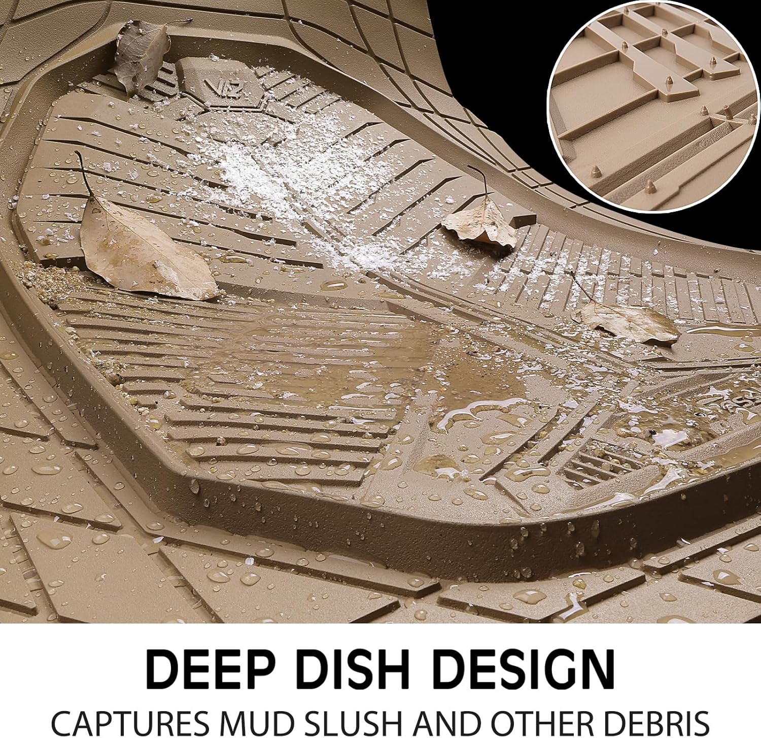 Thumbnail 3 de CAR PASS Heavy Duty Rubber Car Mats, Trimmable 1