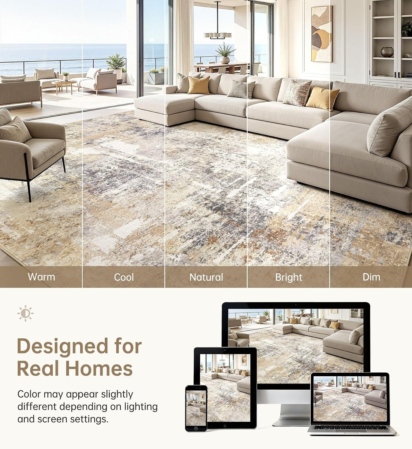 Thumbnail 6 de LOONGRUG 10x14 washable area rug