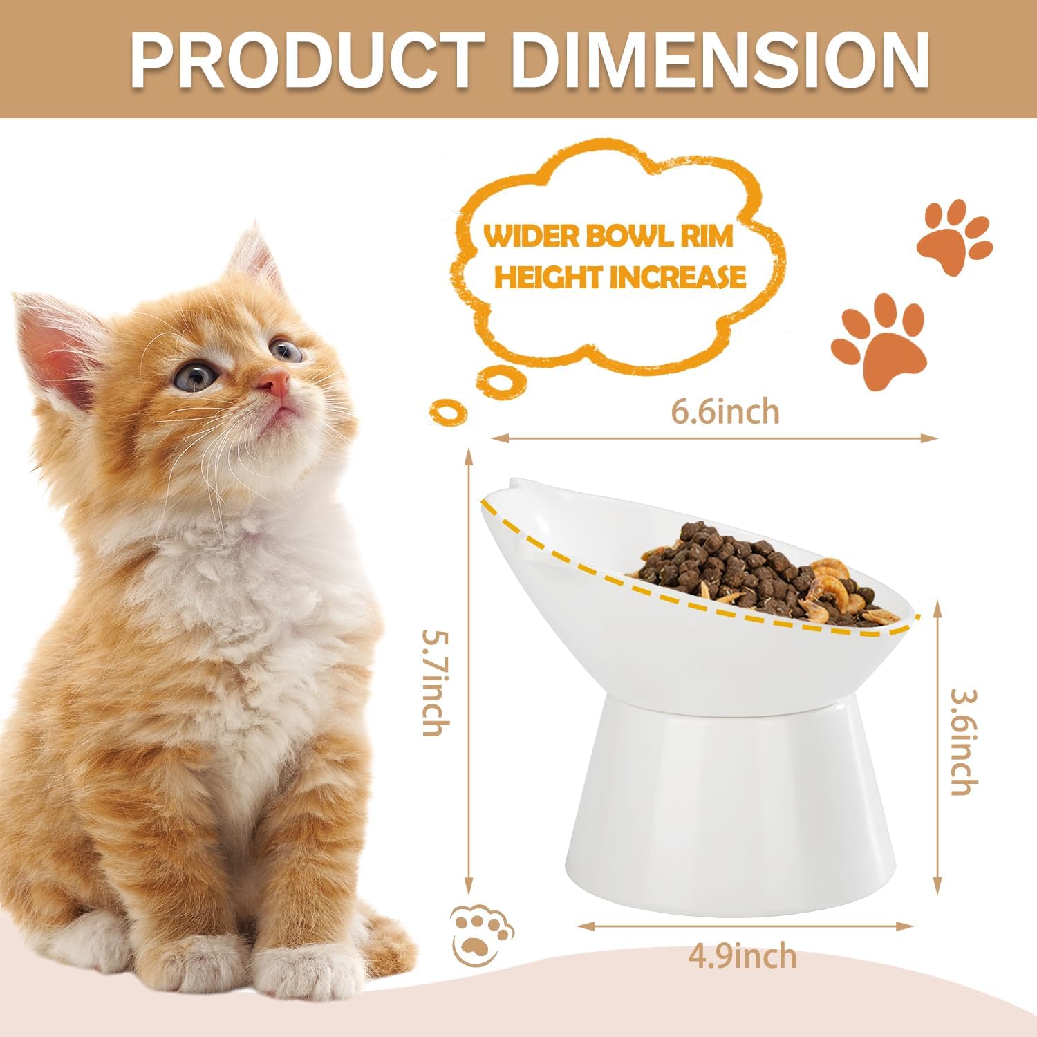 Detalle 2 de Detachable Raised Cat Bowls 15° elevated bowl