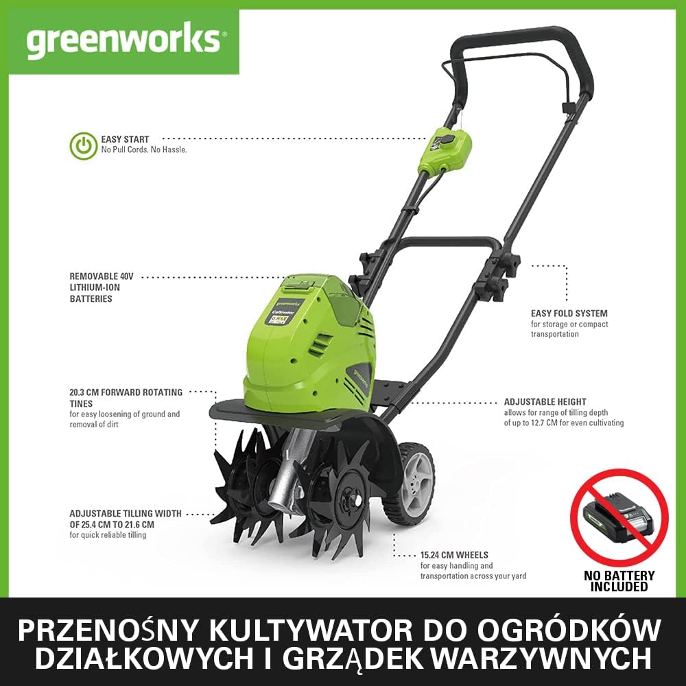 Thumbnail 1 de Greenworks 01-0000027087VT – kultywator akumulatorowy 40 V, szer. 21–25 cm