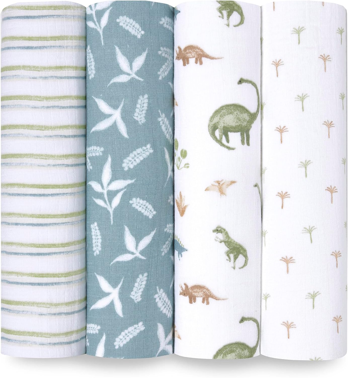 Detalle 2 de aden + anais essentials SWADAEESWC40030 おくるみ4枚セット dino jungle・モスリンコットン