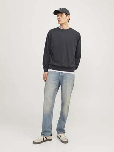 Detalle de JJECHARGE Sudadera con Cuello Redondo Noos de JACK & JONES – Azul Marino (Talla S)