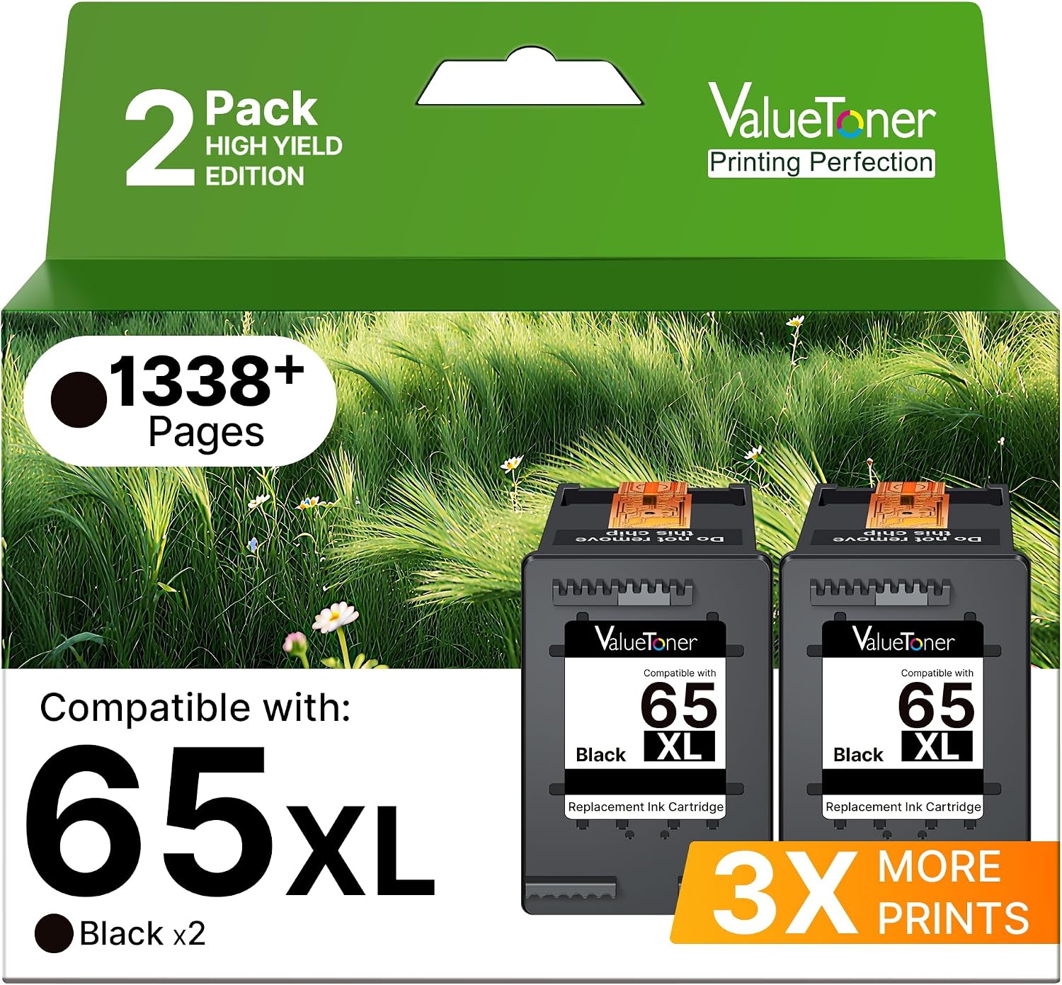 Detalle de Valuetoner Black Ink Cartridges 2-Pack