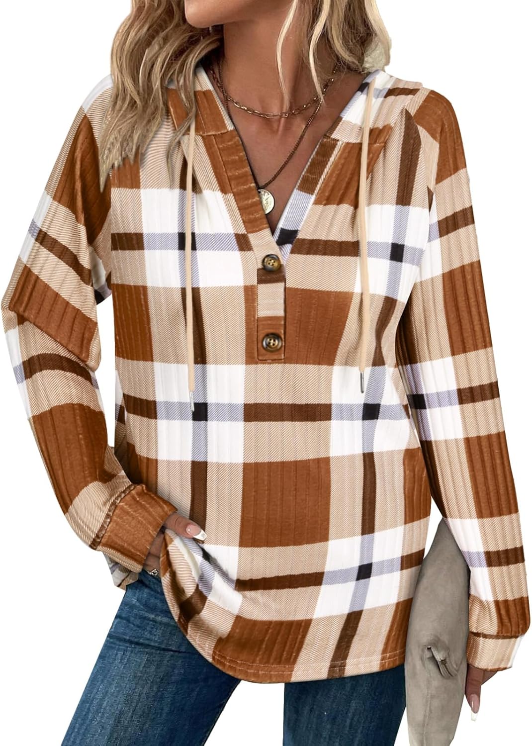 Thumbnail 5 de Hoodies for Women V Neck Long Sleeve