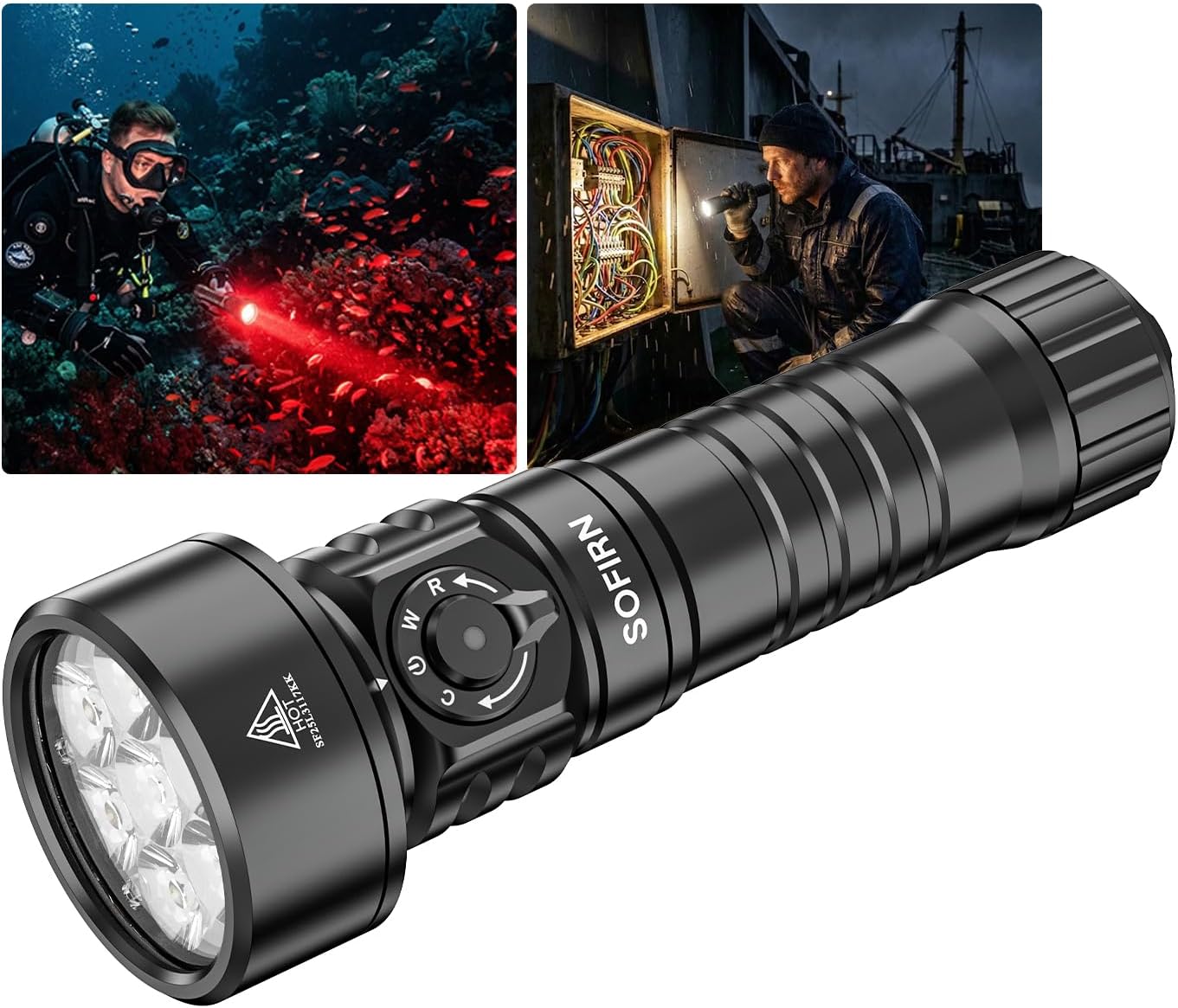 Sofirn SD11: Lampada subacquea da 5000 lm con CRI 90, USB-C e luce rossa