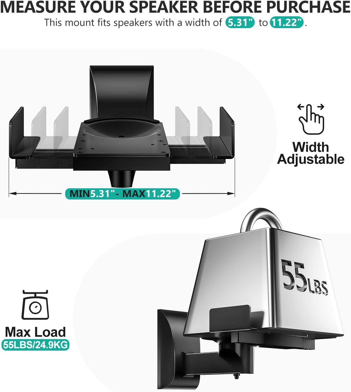 Thumbnail 5 de WALI SWM201 Speaker Wall Mounts 25 kg pair