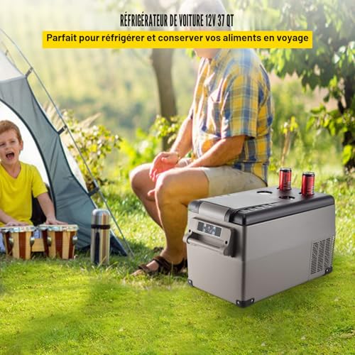Detalle de VEVOR Glacière Électrique Voiture 30 L – Réfrigérateur portable à compression avec écran LCD et Bluetooth