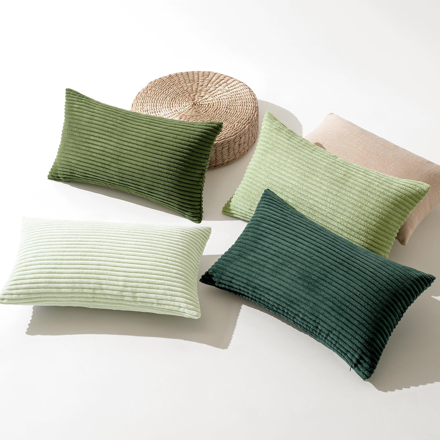 Thumbnail 2 de MIULEE Kordsamt Kissenbezug Forest Green Series (4er-Set, 40x60 cm) – weiche Dekokissenhüllen mit Reißverschluss