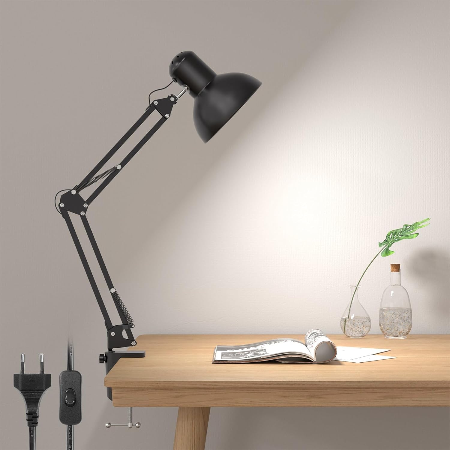 Detalle de Lepro Lámpara Escritorio LED Industrial con Abrazadera