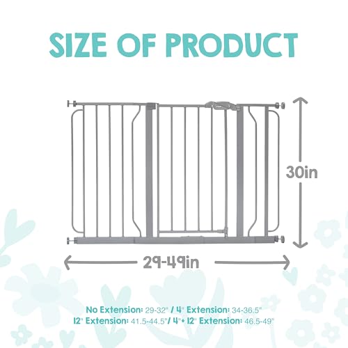 Detalle de Regalo Safety Extra Wide Baby Gate for Doorways & Bottom of Stairs (Platinum)