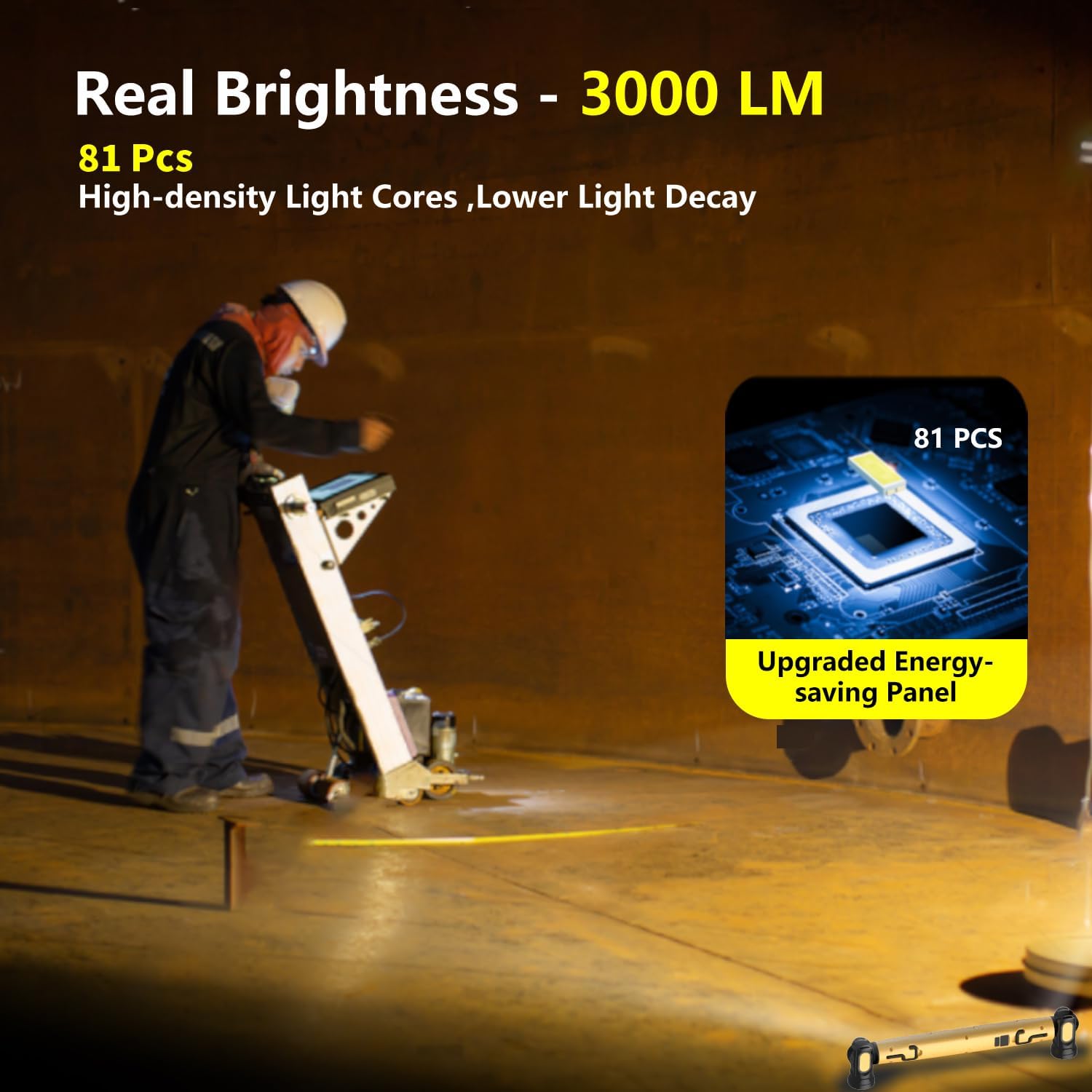 Detalle 2 de MechaniLite 001-UDL-Y-CA LED Under-Hood Work Light, 3,000 Lumens, Magnetic, 5200mAh