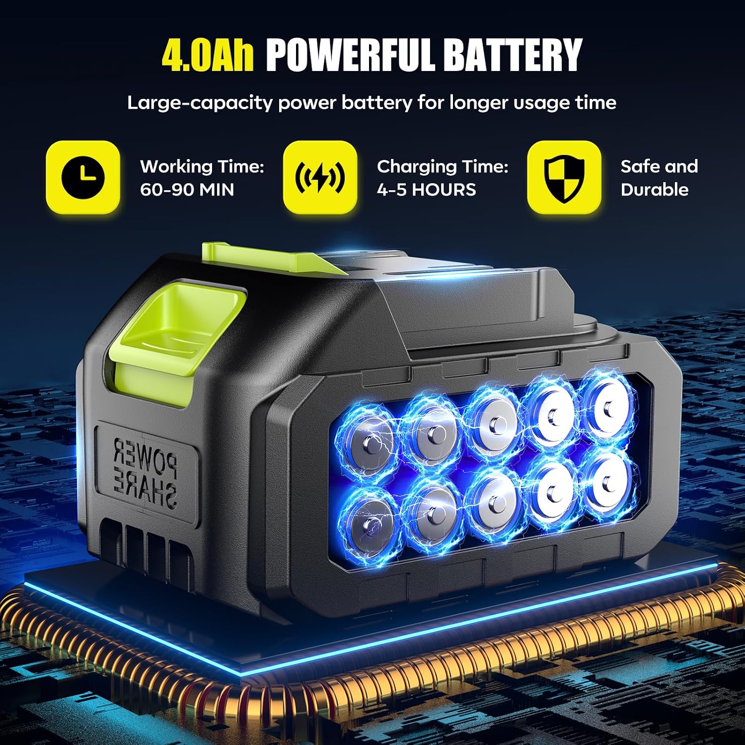 Thumbnail 6 de YKYI YKYI-CPW8099 Cordless Pressure Washer, 1200 PSI, 30 Levels