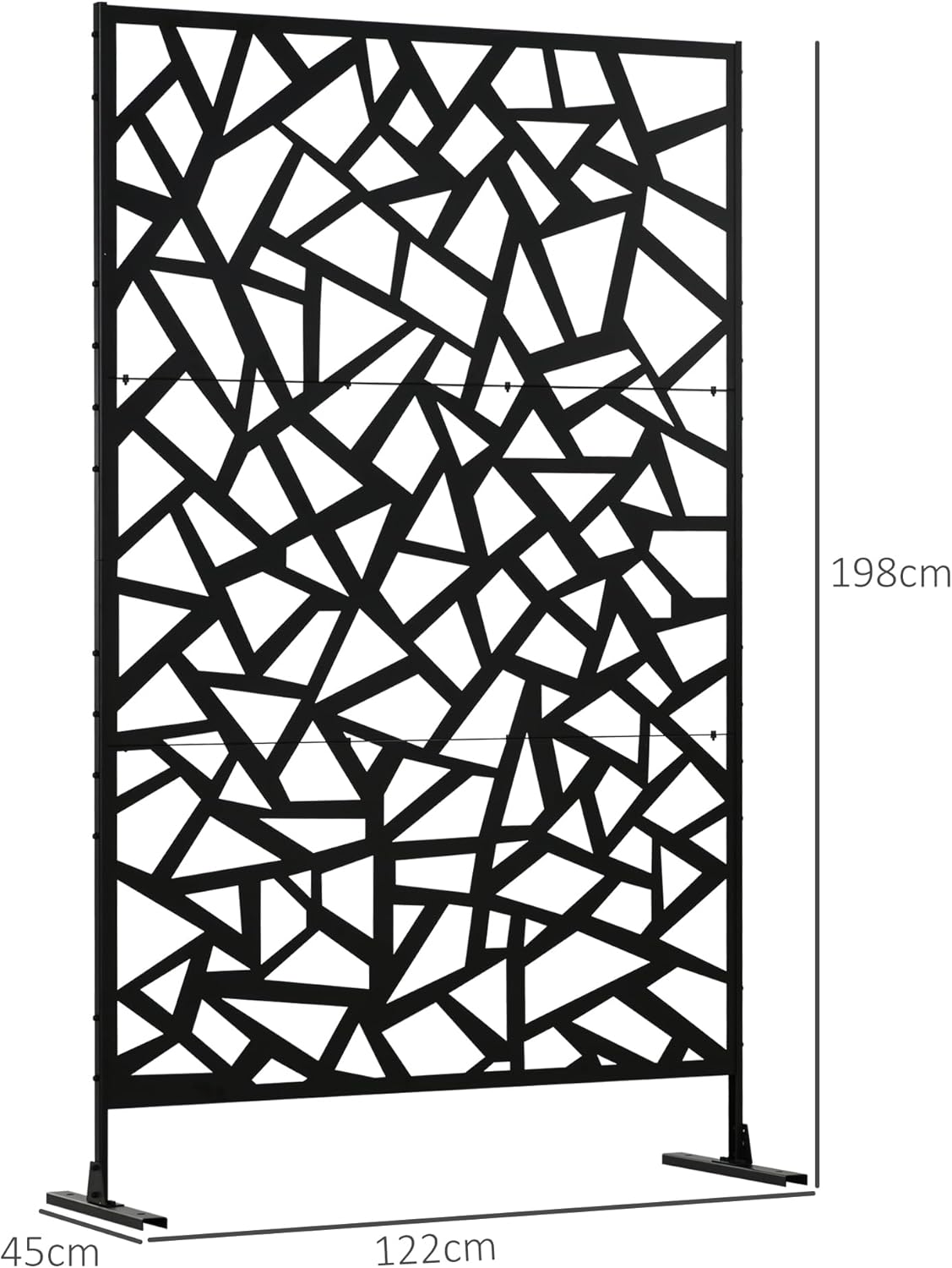 Thumbnail 6 de Outsunny Panneau Brise-Vue Jardin Balcon – 122 x 45 x 198 cm, noir, métal époxy ajouré