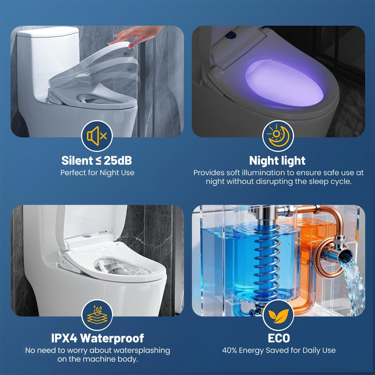 Thumbnail 3 de RUIFQ HDJ132V Elongated Bidet Toilet Seat with Heated Seat and Warm Air Dryer