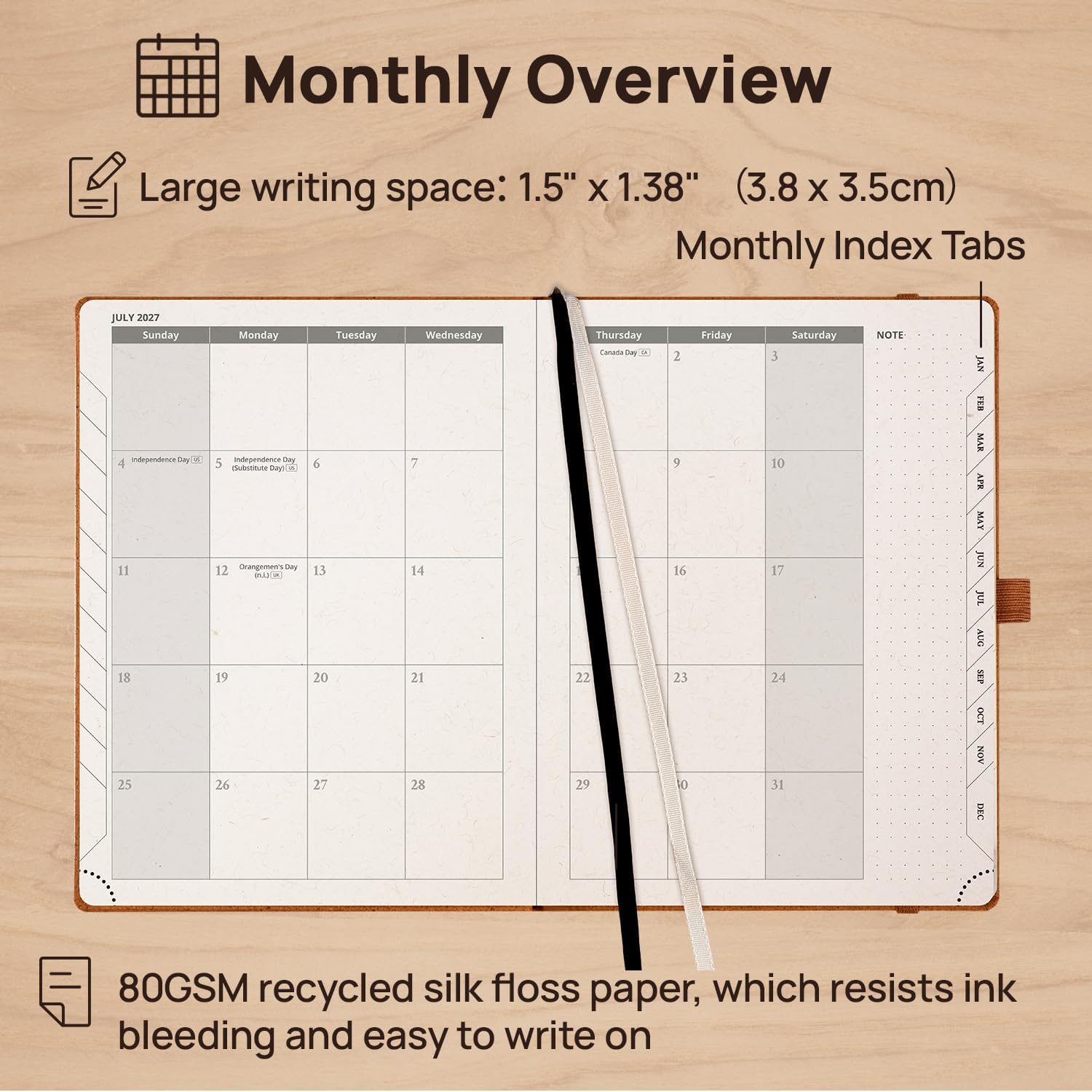 Detalle de POPRUN 2027 Weekly and Monthly Planner, 6.5 x 8.75-Inch, Hourly Layout