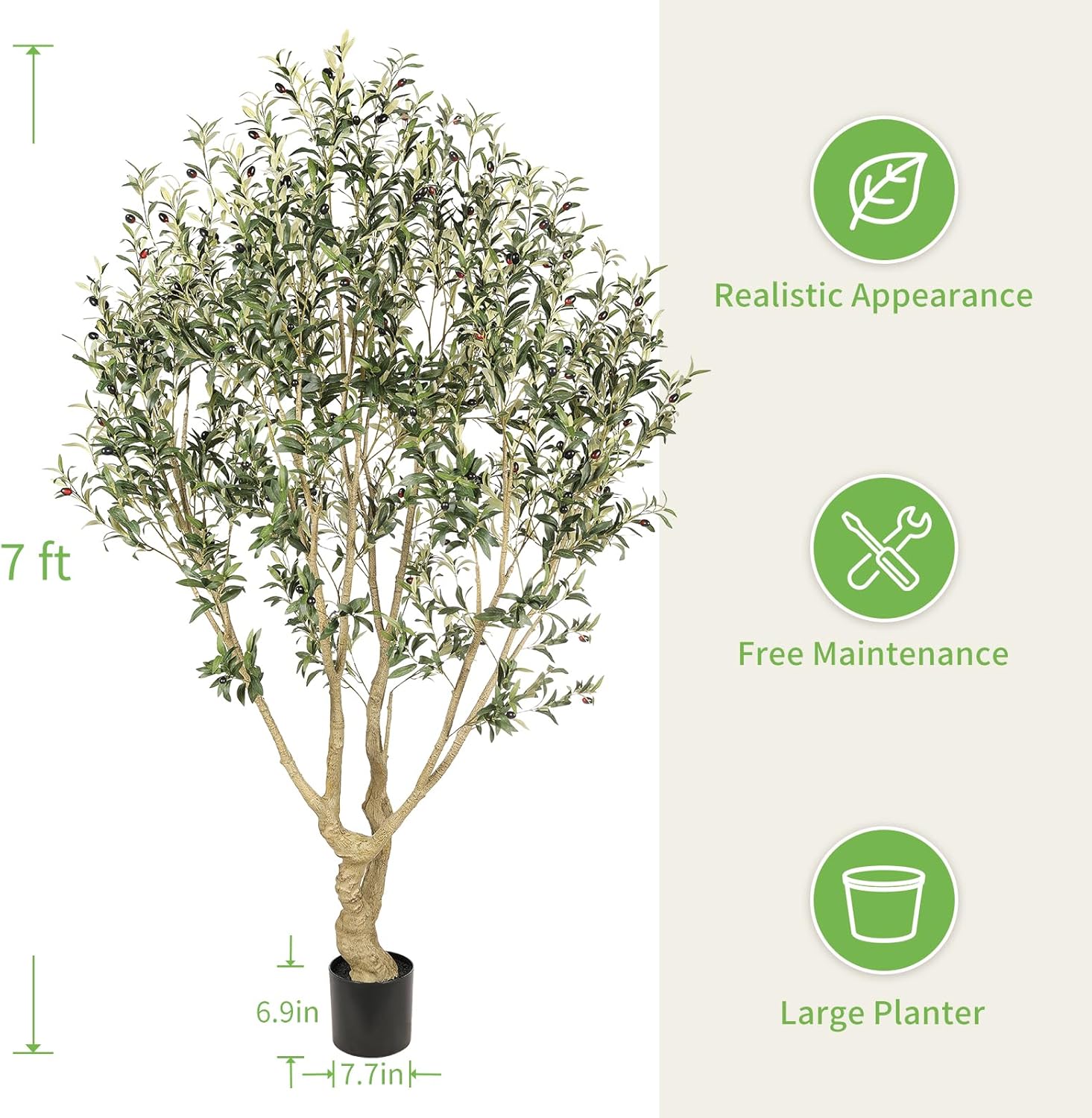 Thumbnail 2 de Realead Faux Olive Tree 7ft