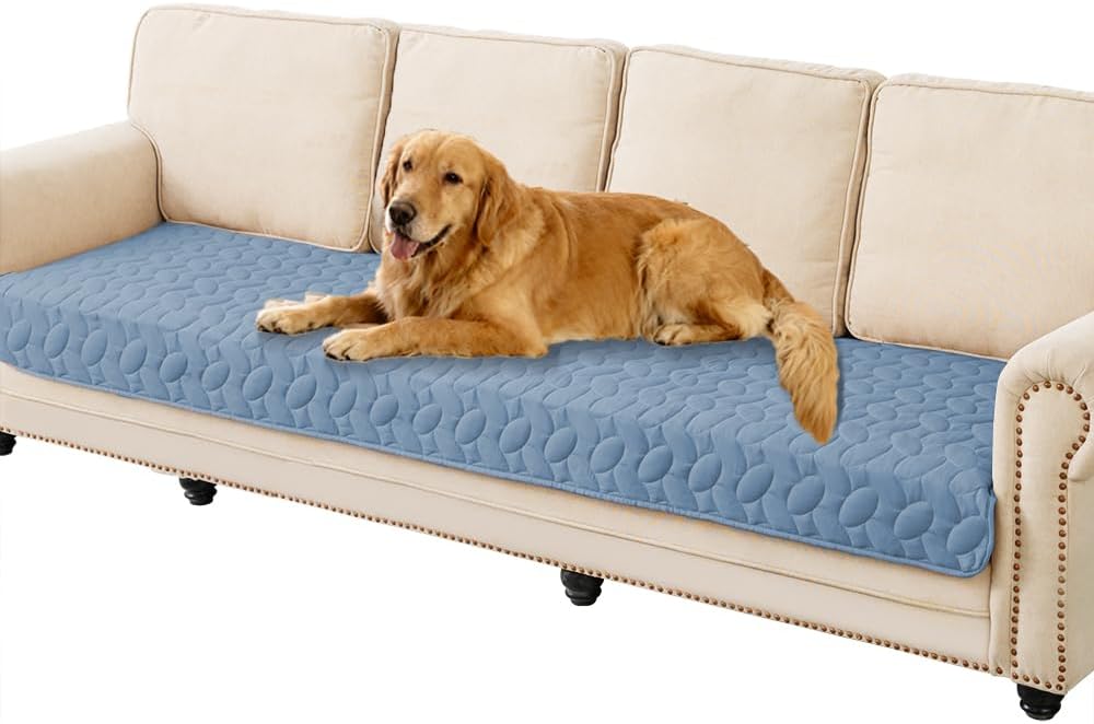 Detalle de Ameritex Waterproof Pet Bed Cover Anti-Slip Dog Bed Blanket for Sofa and Furniture (Light Blue, 30x80 Inch, Pack of 1)