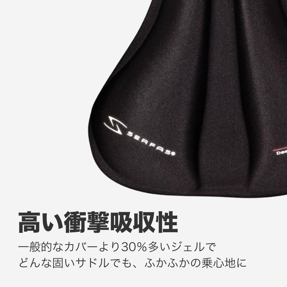 Detalle de SERFAS BMP-SP ハイブリッド サドルパッド、ライクラ素材・リアクティブゲル・最厚部3cm