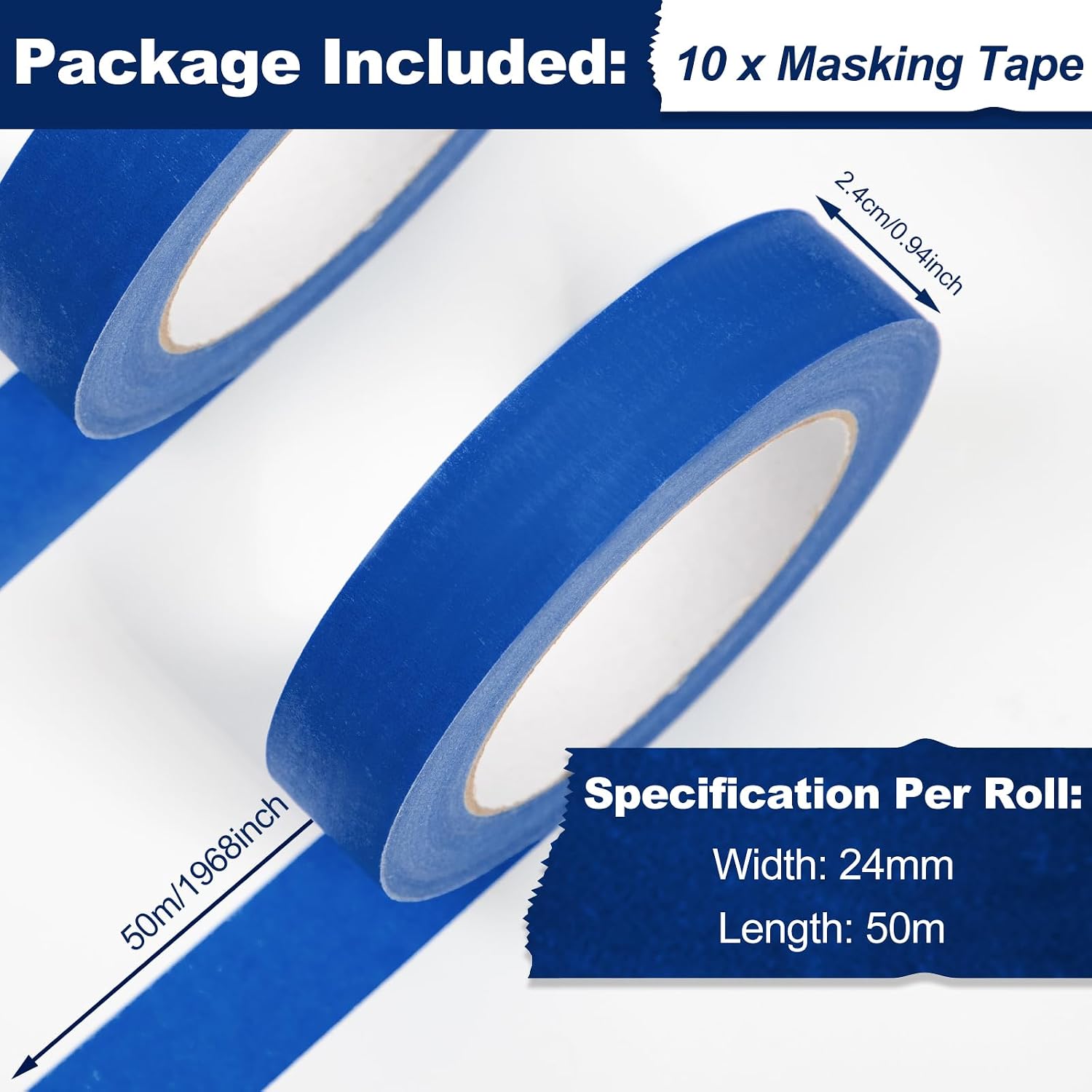 Detalle 2 de NORTHERN BROTHERS Masking Tape 24mm 50m 10 Rolls