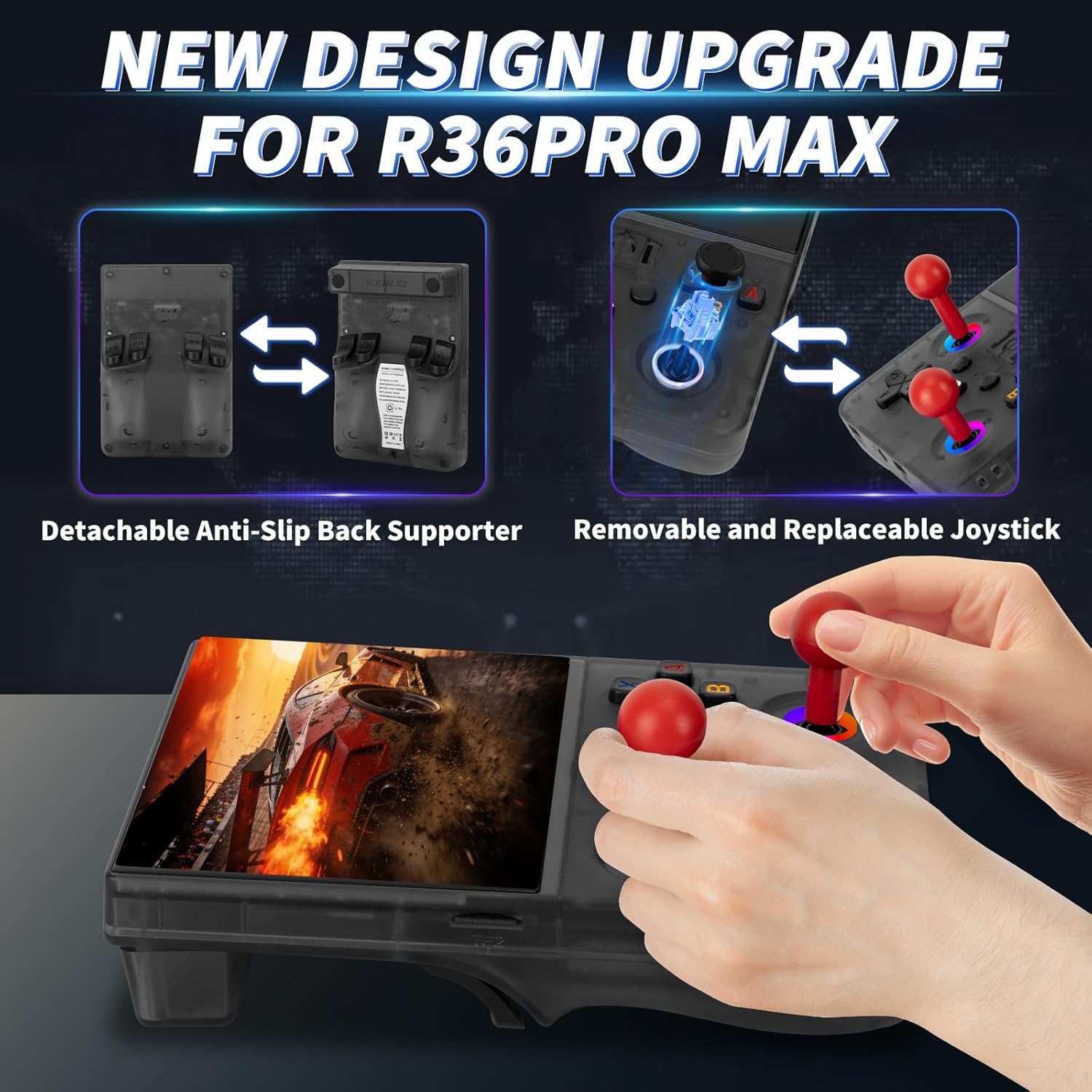 Thumbnail 4 de Blidinner 2026 NEW Upgrade R36MAX II Retro Handheld: 4.5-inch HD Screen, 18,000+ Games, 4000mAh Battery