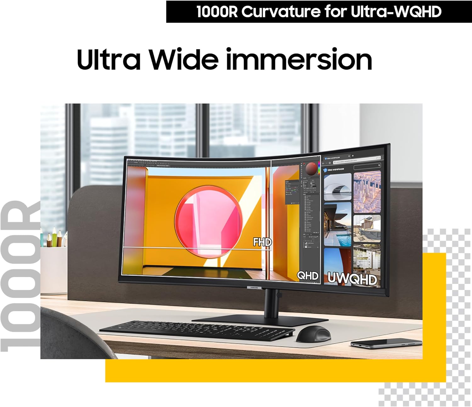 Detalle de Samsung ViewFinity S65UC Ultra‑WQHD 100Hz curved monitor