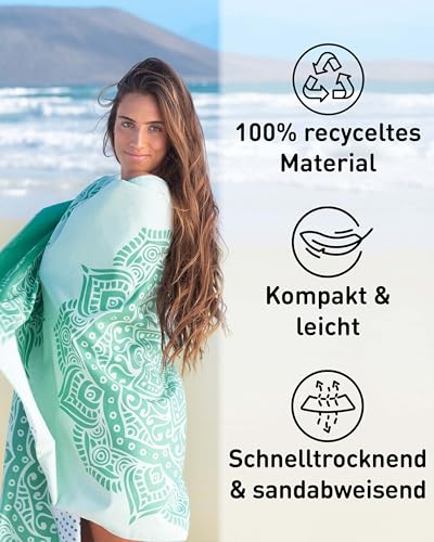 Detalle 2 de Fit-Flip Strandtuch XXL Mikrofaser: leicht, schnelltrocknend und sandfrei