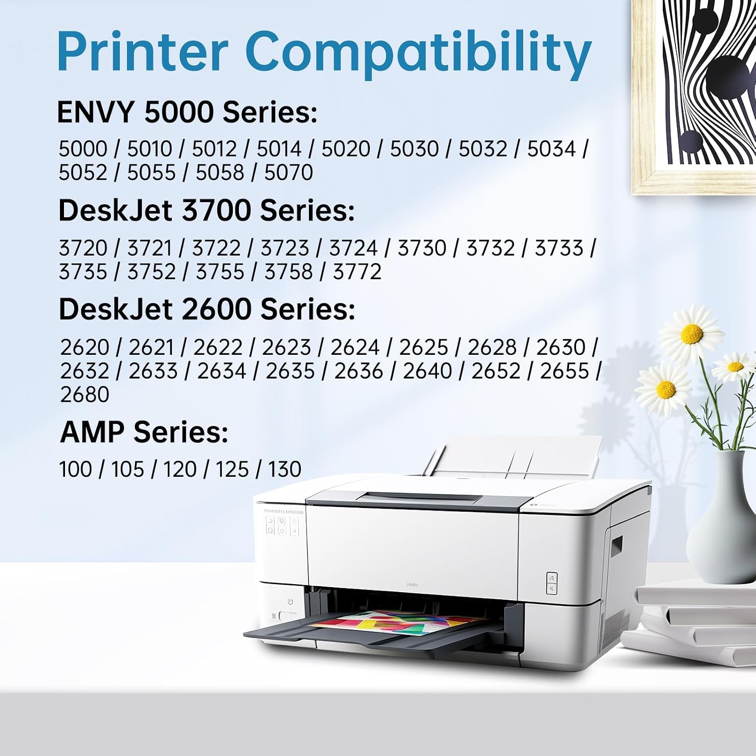 Detalle de DNART 65XL Ink Cartridge Combo Pack, Black and Tri-Color for HP Printers