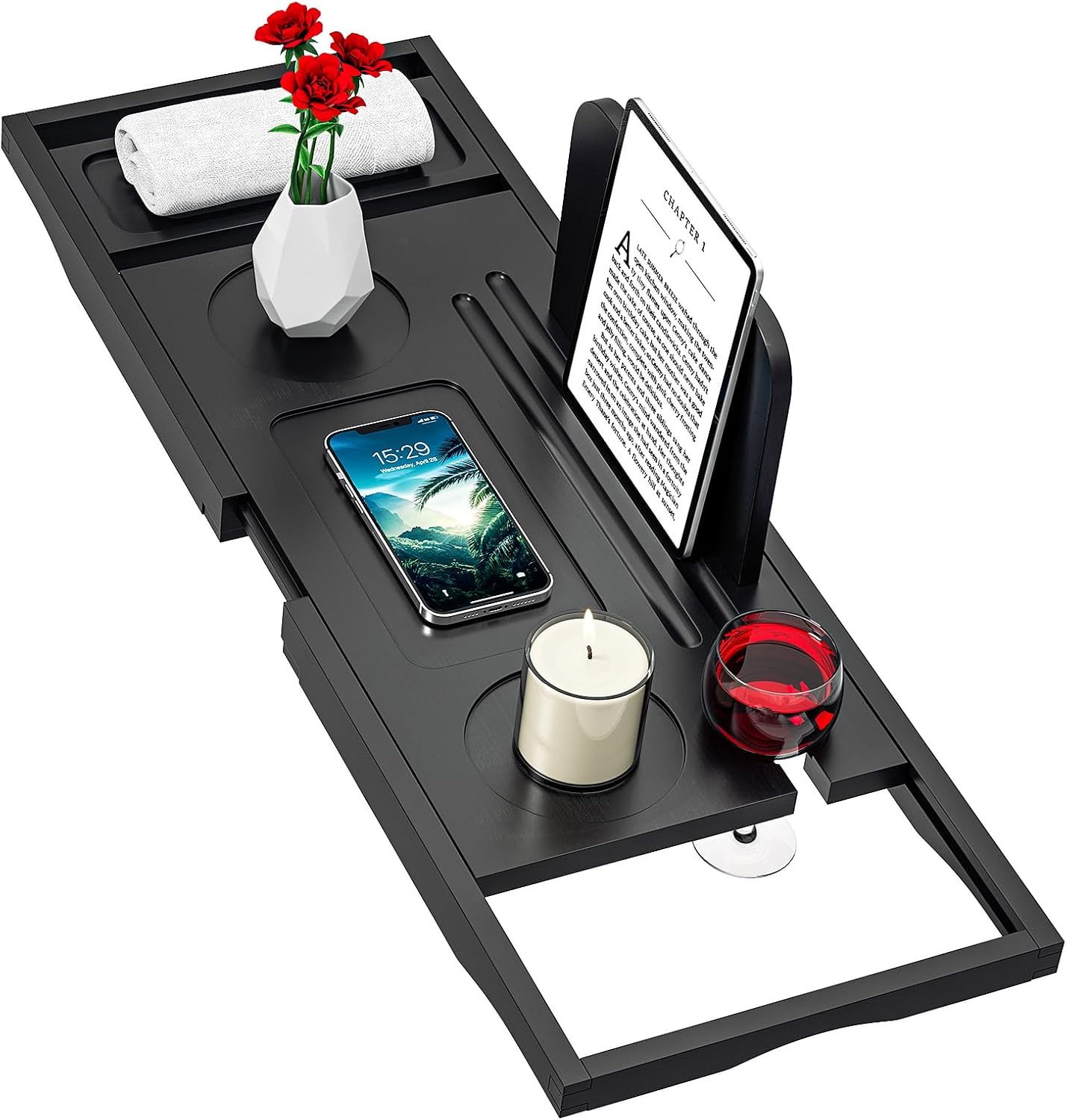 Detalle de Banlilu Premium Bathtub Caddy Tray 27.5–35.4 in
