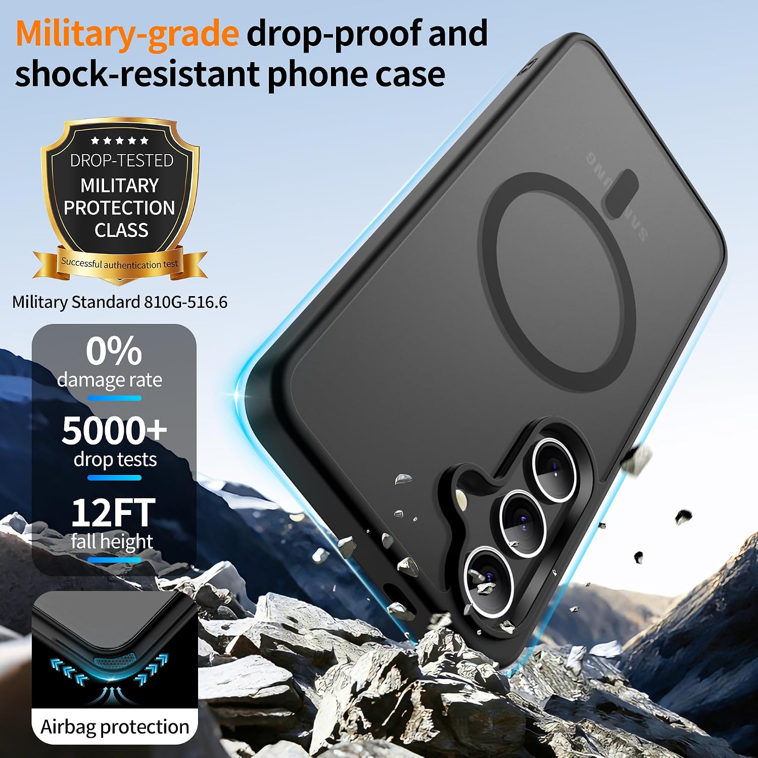 Thumbnail 2 de Jshru Magnetic Case for Samsung Galaxy S24 / S25 with HD Screen Protectors (Black)