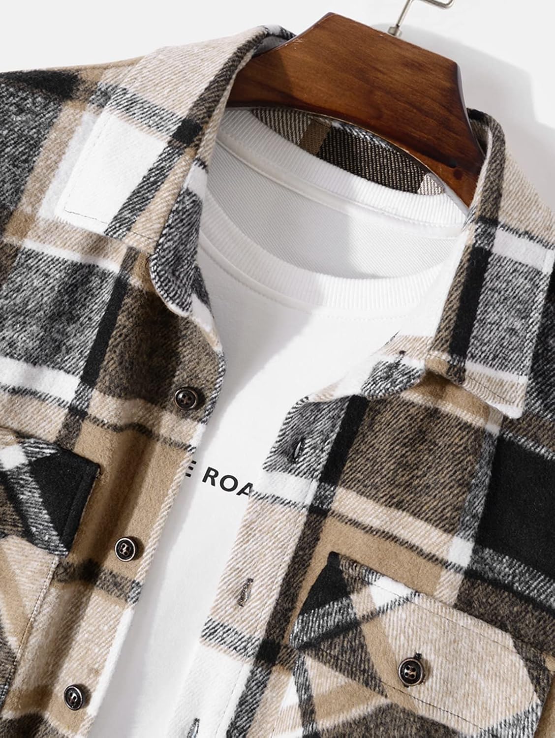 Detalle 1 de ZAFUL Plaid Shirt Jacket in Polyester