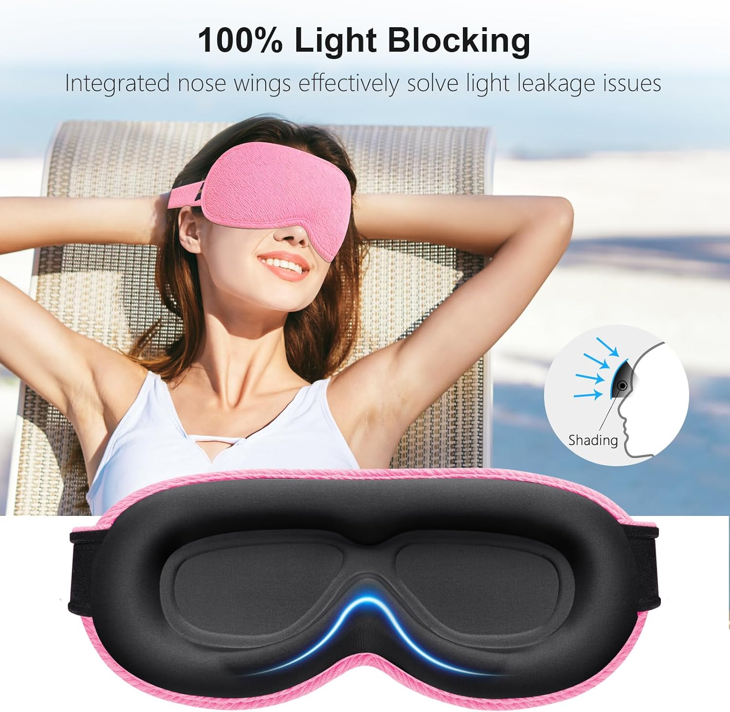 Detalle 2 de Gritin 100% Blackout Sleep Mask 3D