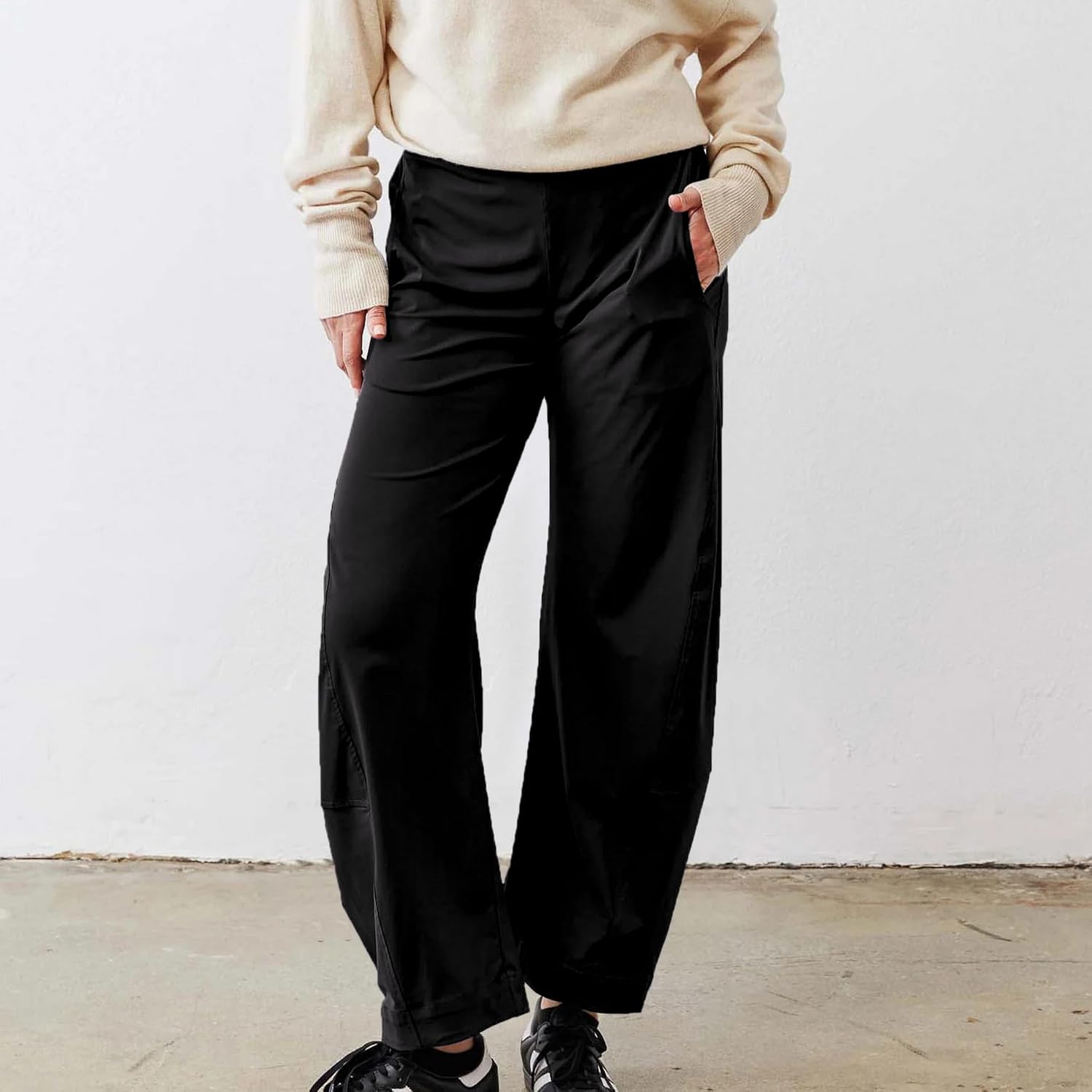 Thumbnail 5 de Songling Women's Barrel Pants, Wide-Leg Ankle Trousers with Elastic Waist