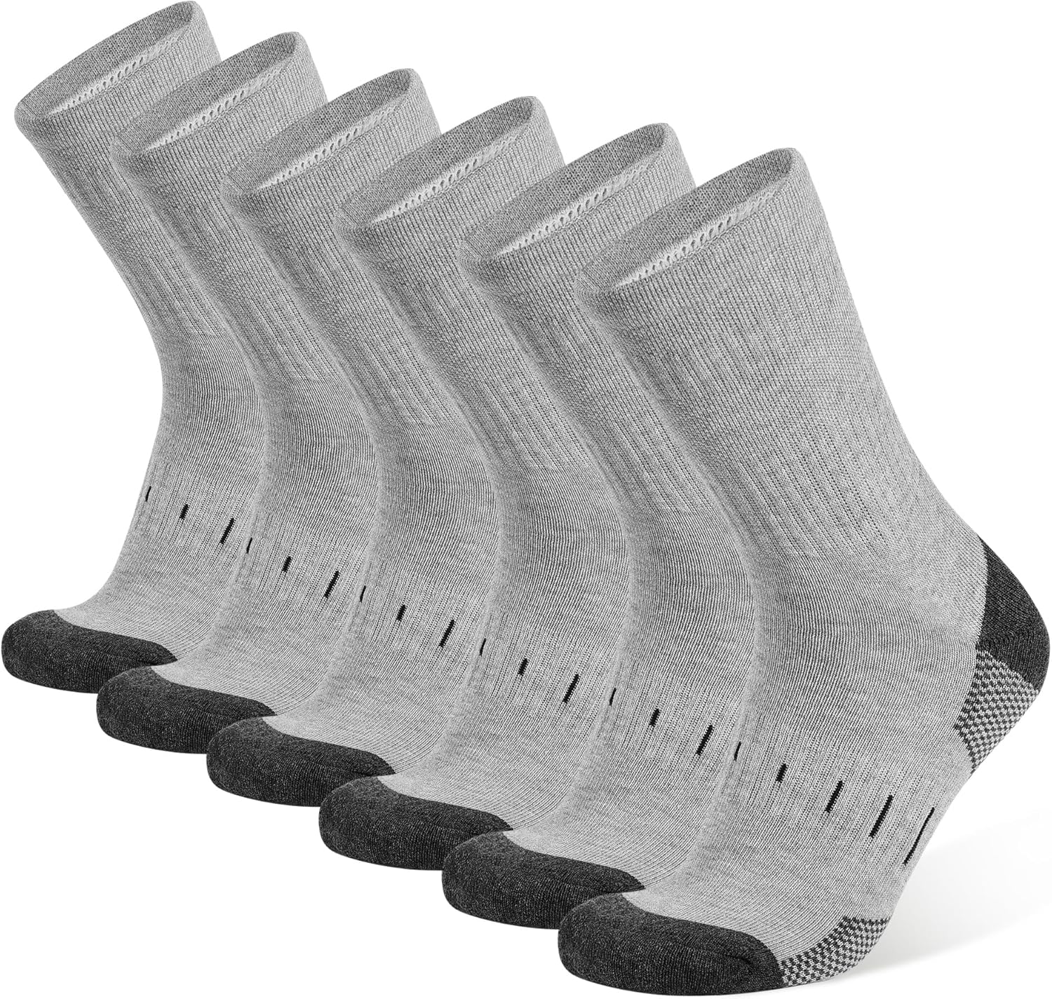 Detalle de BUDERMMY Herren Wandersocken & Sportsocken im Crew-Style (gepolstert) – für 39–42 & 43–46