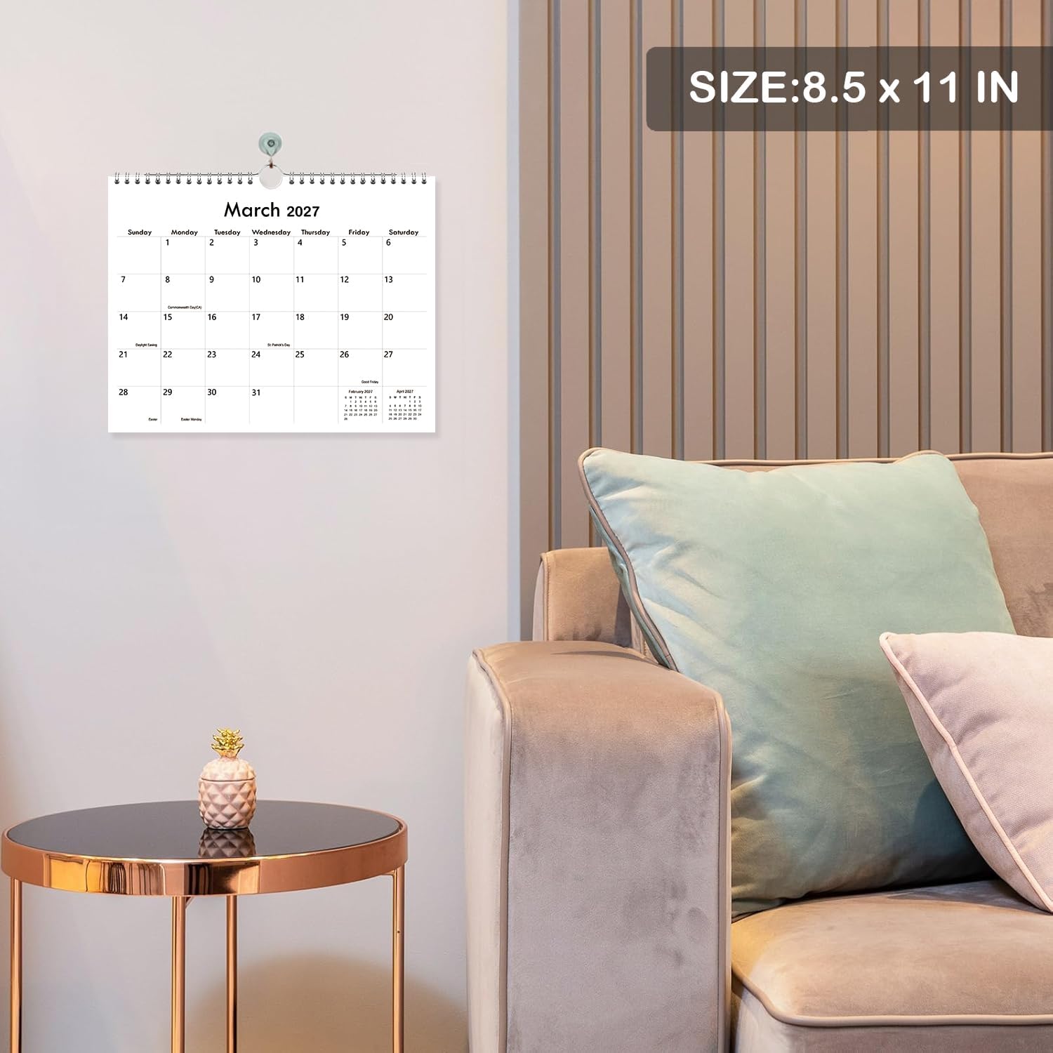 Detalle de Riobat 8-11-h-black 18-Month Wall Calendar, January 2027 to June 2028