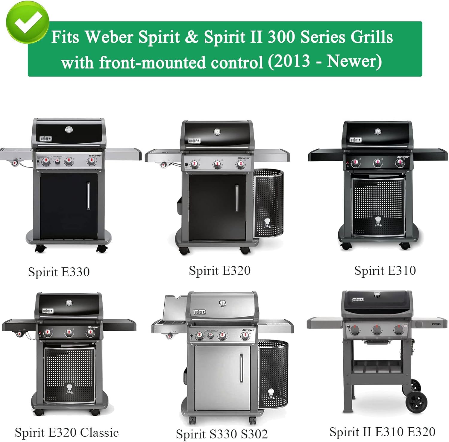 Detalle de Grill Ersatzteile für Weber Spirit 300 Series (vordere Brennerknöpfe) – Flavorizer Bars, Brennerrohr & Gusseisen-Grillrost