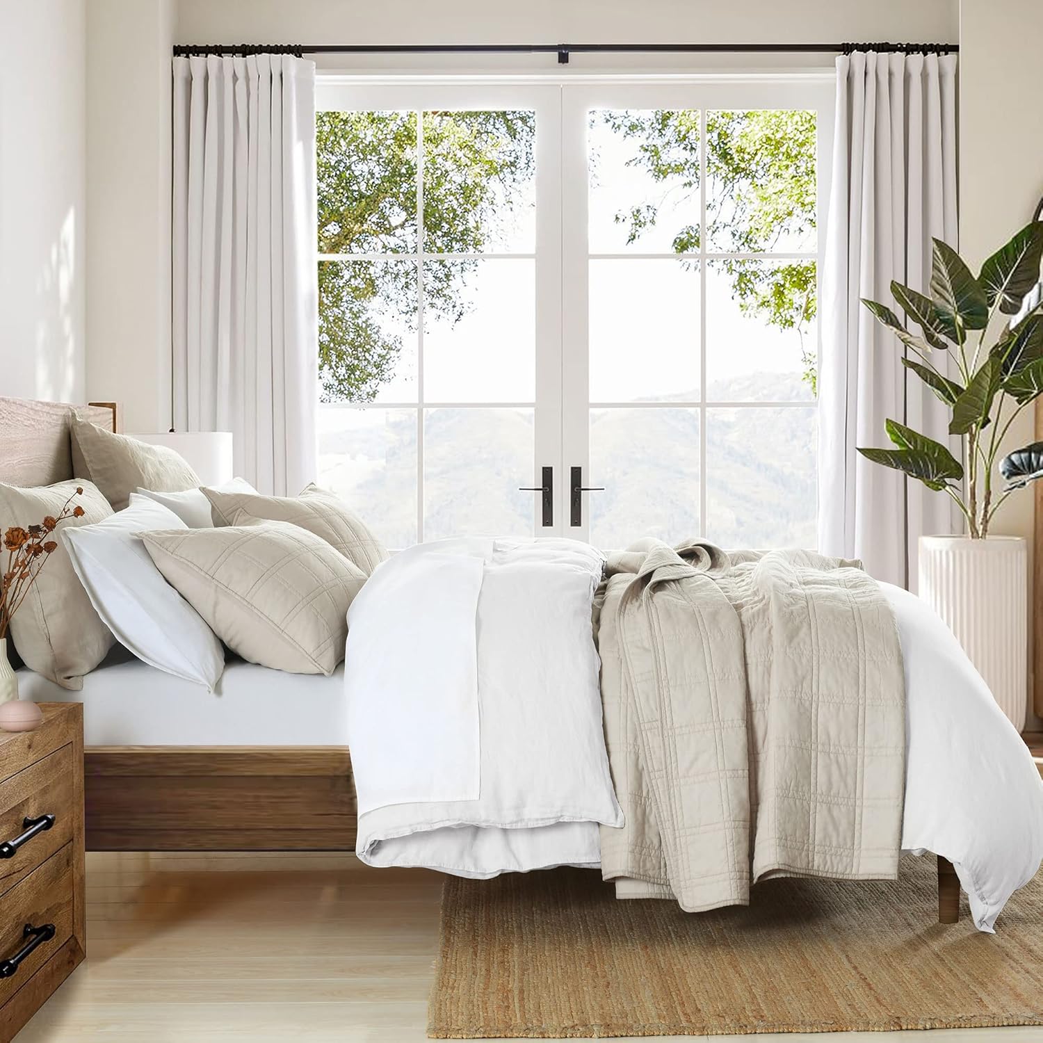 Detalle de 100% Cotton Quilt Twin 2-Piece Set, Beige