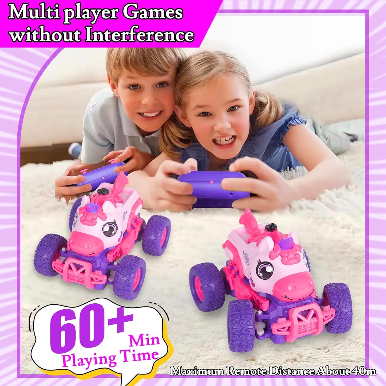 Thumbnail 4 de BORSTOYPRO Unicorno: Monster Truck telecomandato con LED e spruzzi per bambini