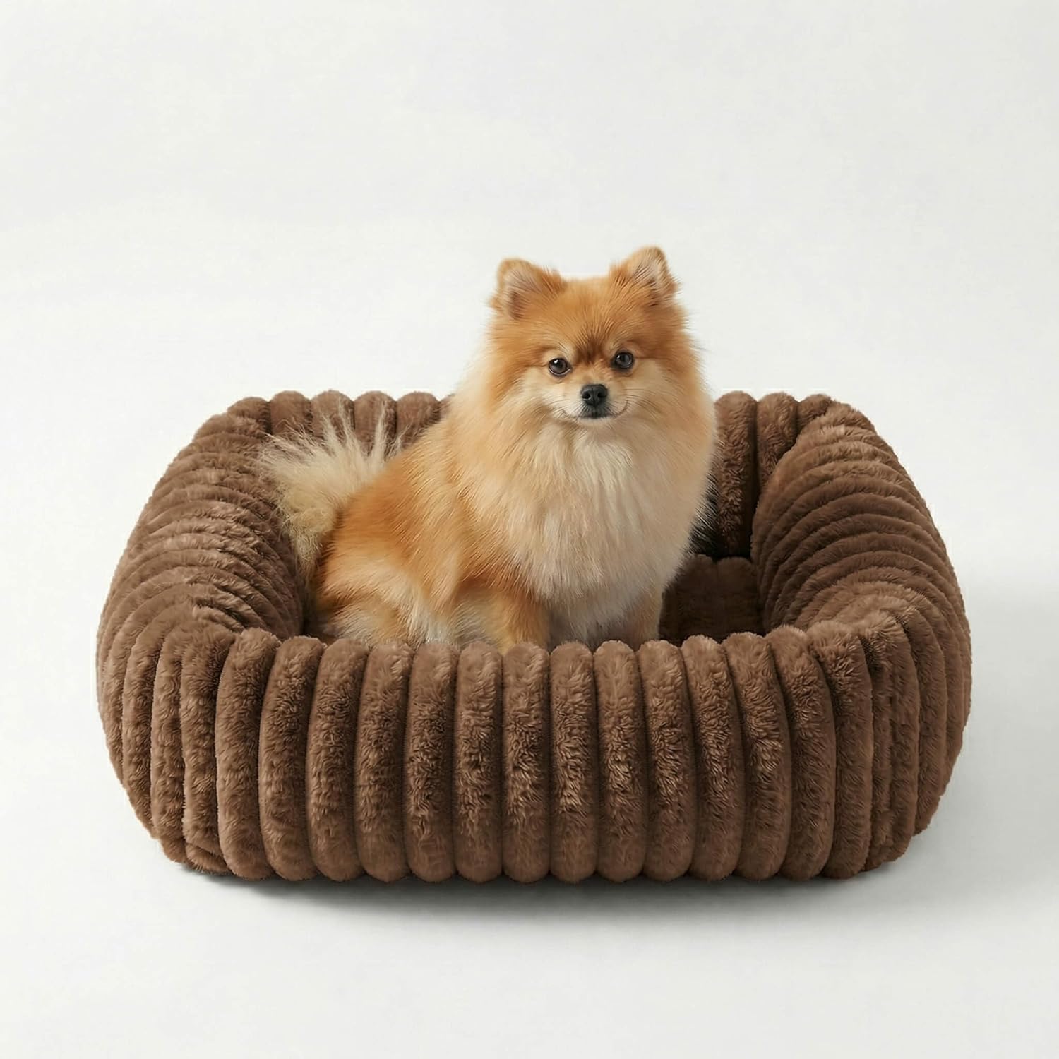 CareCooo Cuccia Divanetto per Cani Interno, taglia piccola S (51x48x15 cm), sfoderabile e lavabile, antiscivolo marrone