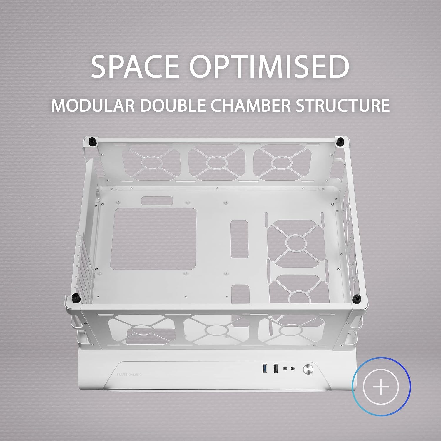Detalle de MARS GAMING MCB Case ATX XL modulabile Bianco