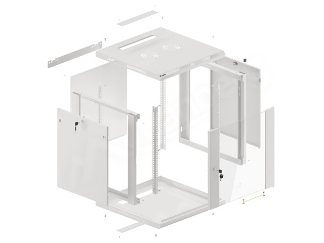 Thumbnail 3 de Bastidor de pared Lanberg WF01-6612-10S 12U, 60 kg, IP20, gris RAL7035 (autoinstalable)
