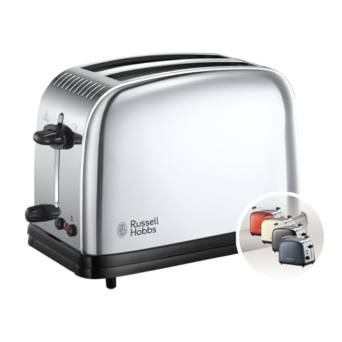 Detalle de Russell Hobbs Grille Pain Victory Acier Inox – Fentes extra larges, 6 niveaux, 1670W