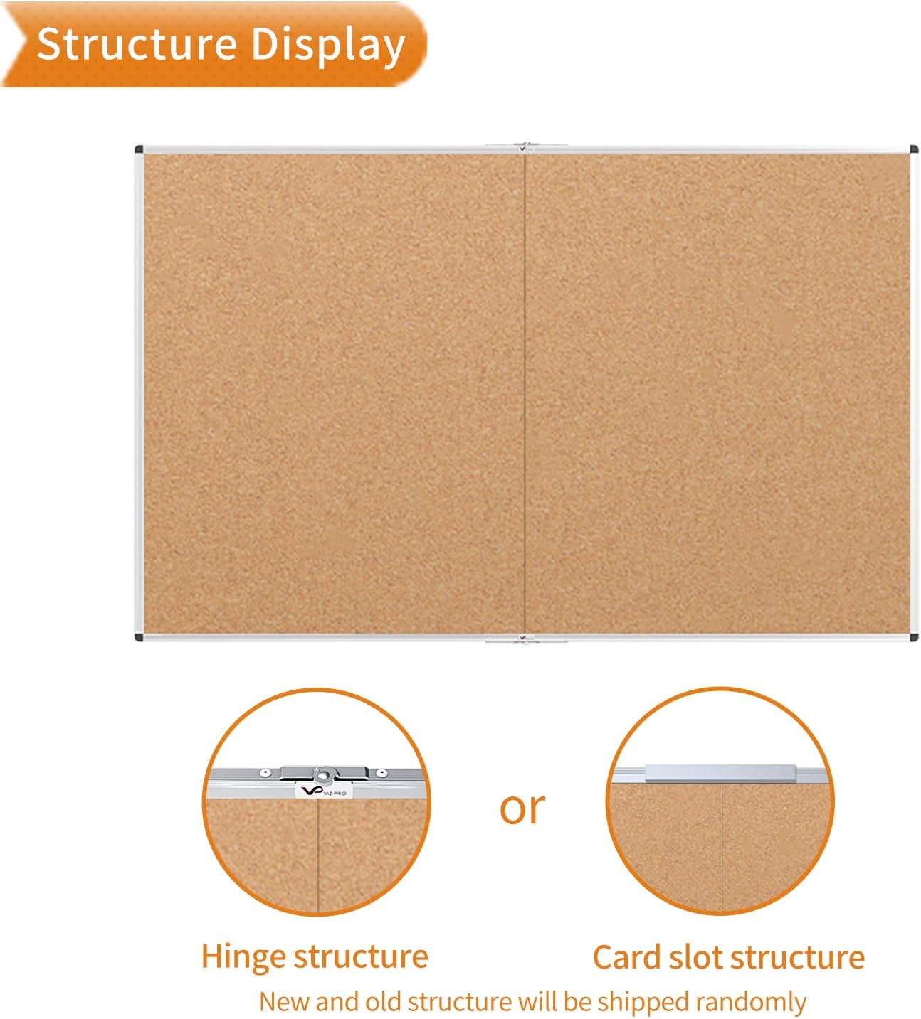 Thumbnail 2 de VIZ-PRO Large Cork Bulletin Board with Foldable Design, 180x120 cm – Silver Aluminium Frame