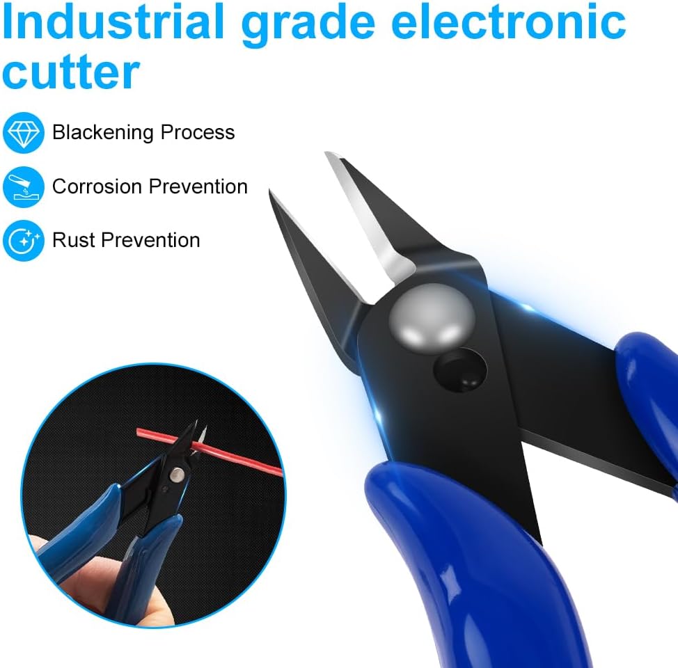 Thumbnail 5 de Ainiv 4PCS Micro Wire Cutter: Spring-Loaded Diagonal Cutters for Precise, Safe Cuts