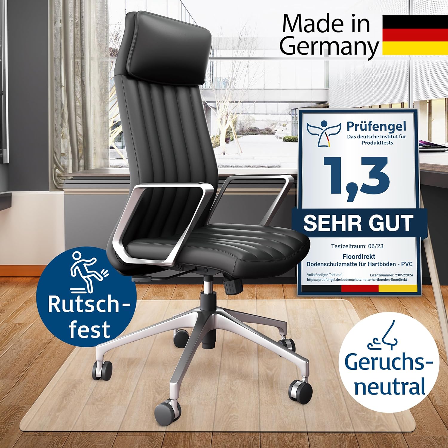 Thumbnail 1 de Floordirekt Bodenschutzmatte 114 × 180 cm – Kratzfest, rutschfest, milchweiß