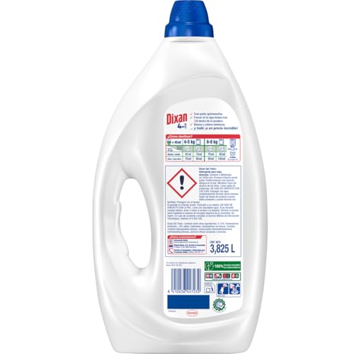 Detalle 2 de Dixan Gel Total+ 4 en 1: detergente líquido para ropa blanca y clara (3825 ml, 85 lavados)