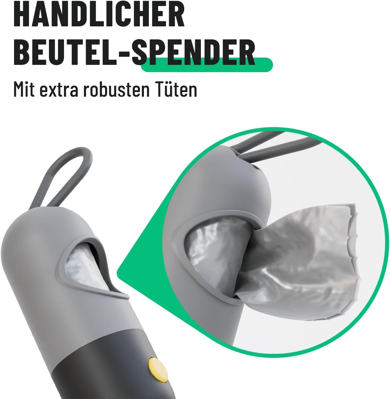 Thumbnail 3 de greate 2x Kotbeutelspender für Hunde mit Taschenlampe & Karabinerhaken (inkl. 30 Beutel)