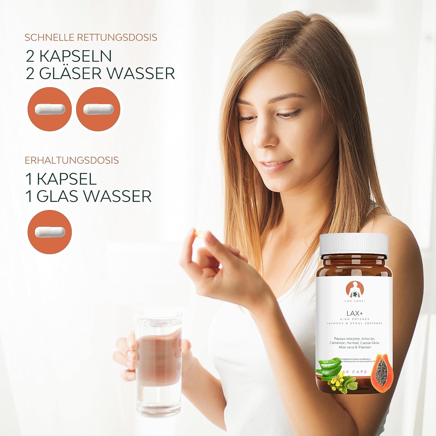 Thumbnail 5 de Abführmittel schnell wirkend LAX+, Stuhlweichmacher, 100 Natürliche, Abführmittel bei Verstopfung stark, Lindert Verstopfung Papaya, Arraklan, Kardamom, Fenchel, Sena, Aloe & Pflanzen
Abführmittel schnell wirkend LAX+, Stuhlweich…