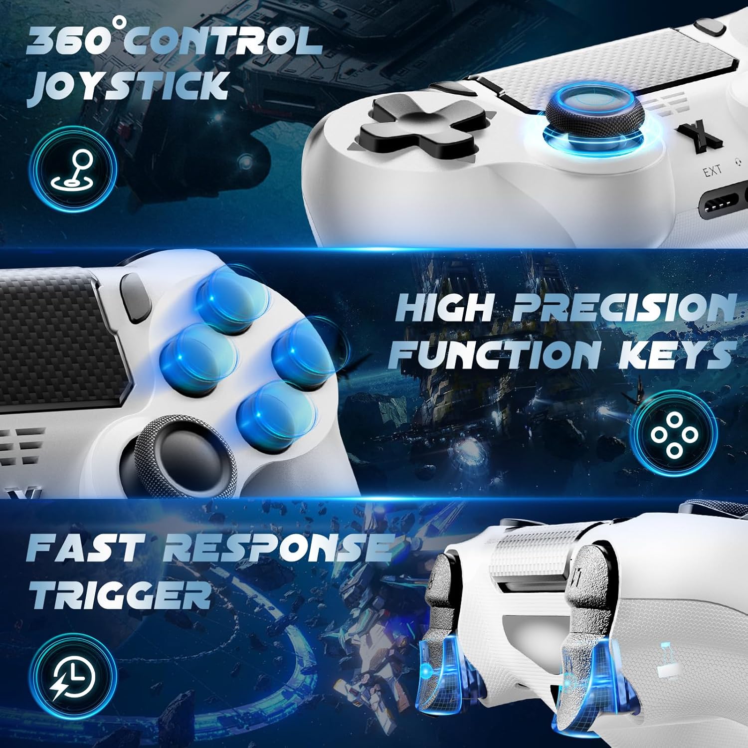 Detalle de Glitfix Wireless Controller für PS4 Gamepad