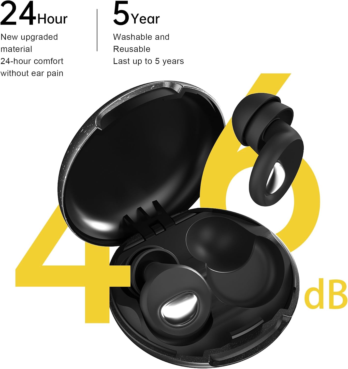 Detalle de Pro-Comfort Ear Plugs for Sleep with Advanced Metal Filter – 46dB Noise Reduction