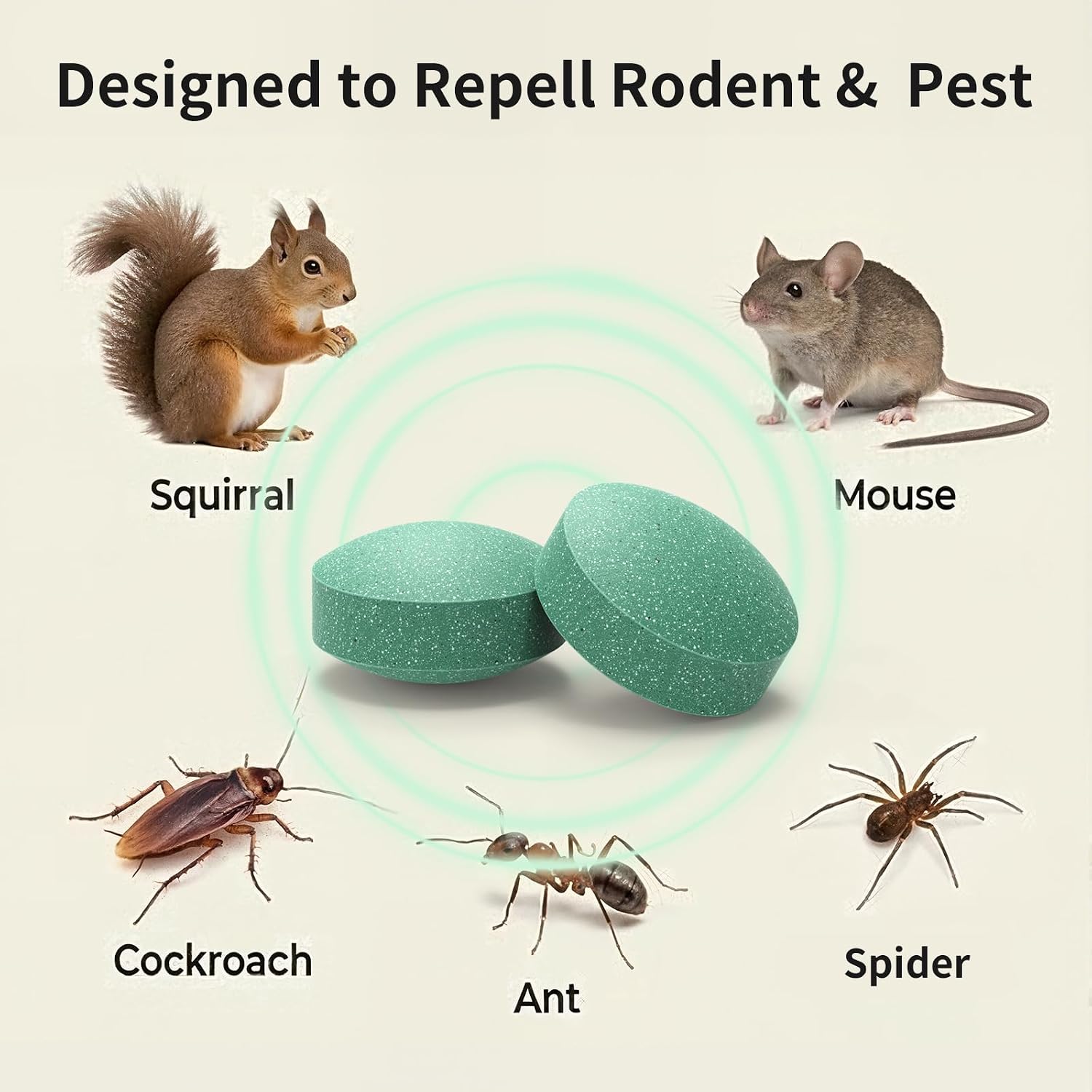 Detalle de Utrilyrall Ty-1 Rodent Repellent Tablets, 36-Pack Peppermint Oil Formula